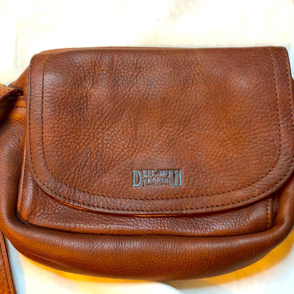 Duluth Trading Co. Brown Leather Crossbody Bag